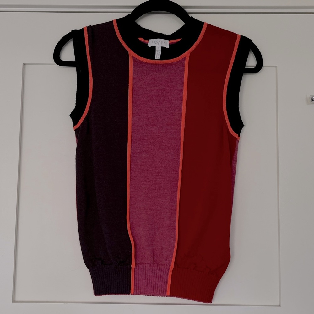 Escada Sport color block knit tank size small